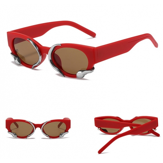Damskie okulary przeciwsłoneczne z filtrem UV400 czerwone ST-MAX4D